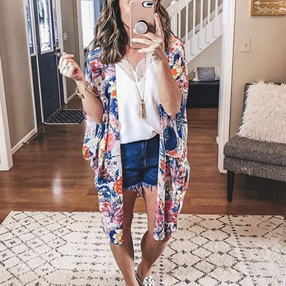 NWOT- Floral Kimono/Sheer wrap
